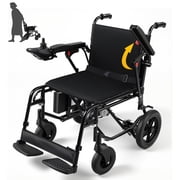 GOKEEP Electric Wheelchairs for Adults Foldable Lightweight, All Terrain Motorized Wheelchair with 240Wh Removable battery, 360  Joystick, Black
