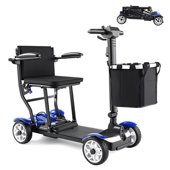 GOKEEP Mobility Scooters for Adults,4 Wheel Folding Adult Mobility Scooter with Removable Battery, Compact Heavy Duty Mobile for Travel