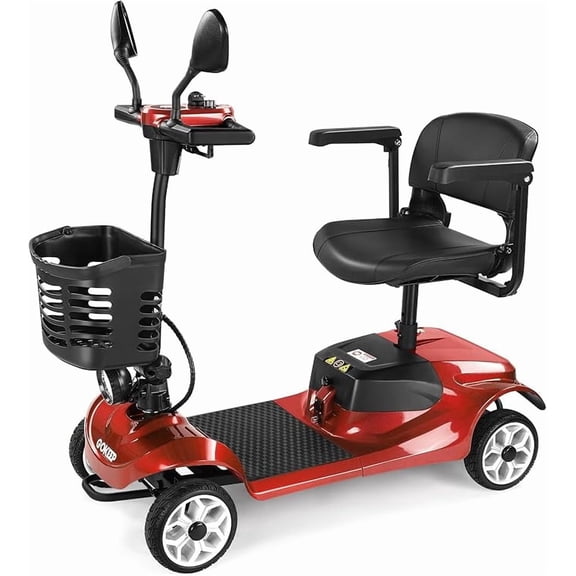 GOKEEP Mobility Scooters for Adults,4 Wheel Folding Adult Mobility Scooter with Removable Battery, Compact Heavy Duty Mobile for Travel