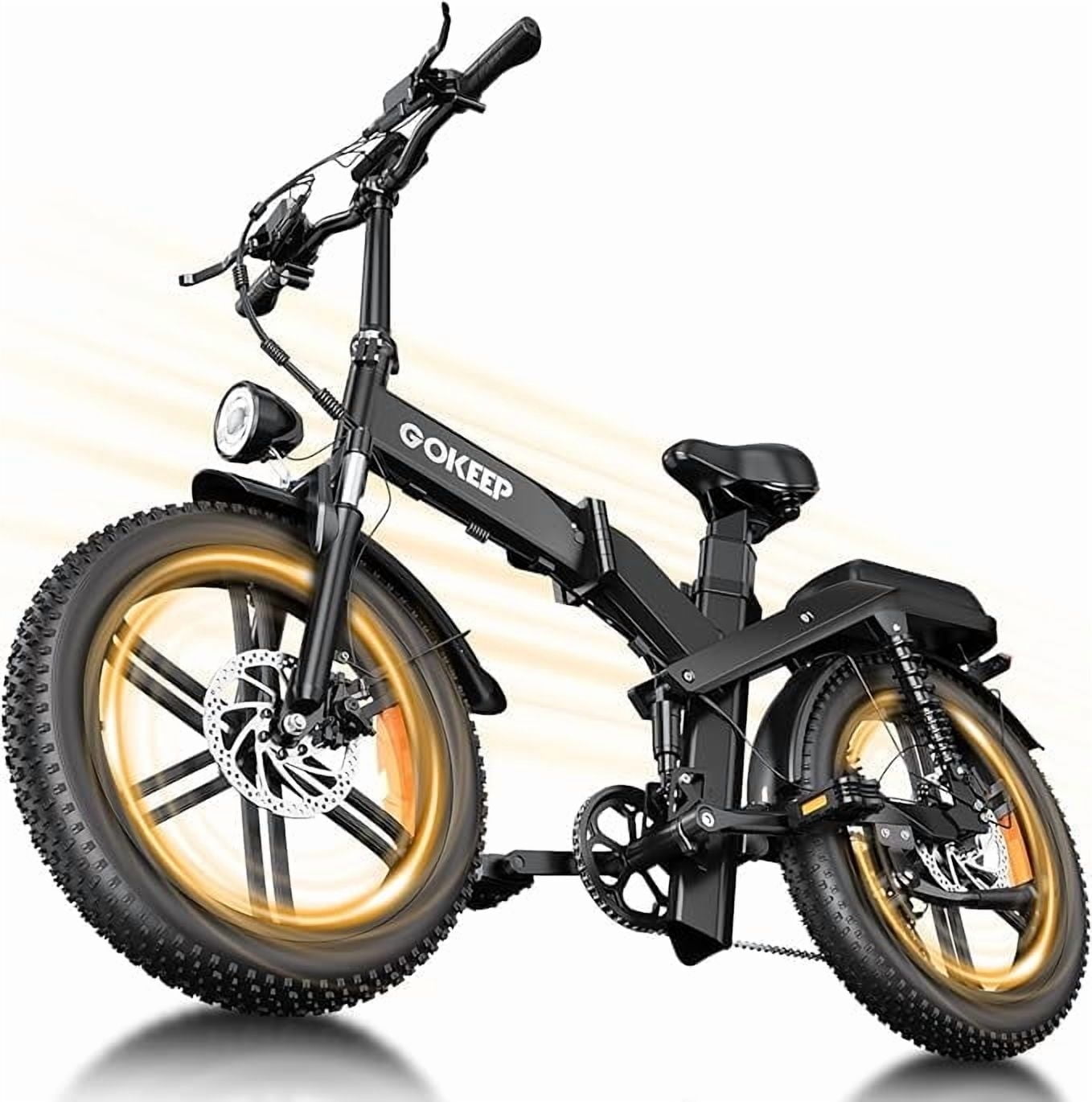 GOKEEP X20 Electric Bike for Adults, 1500W Peak Motor Electric Bicycle with  48V 21.3AH Removable Li Dual Battery, 20" x4.0 Fat Tire Folding Electric  Dirt Bike, E-Mountain Bike, UL2849, Black - Walmart.com