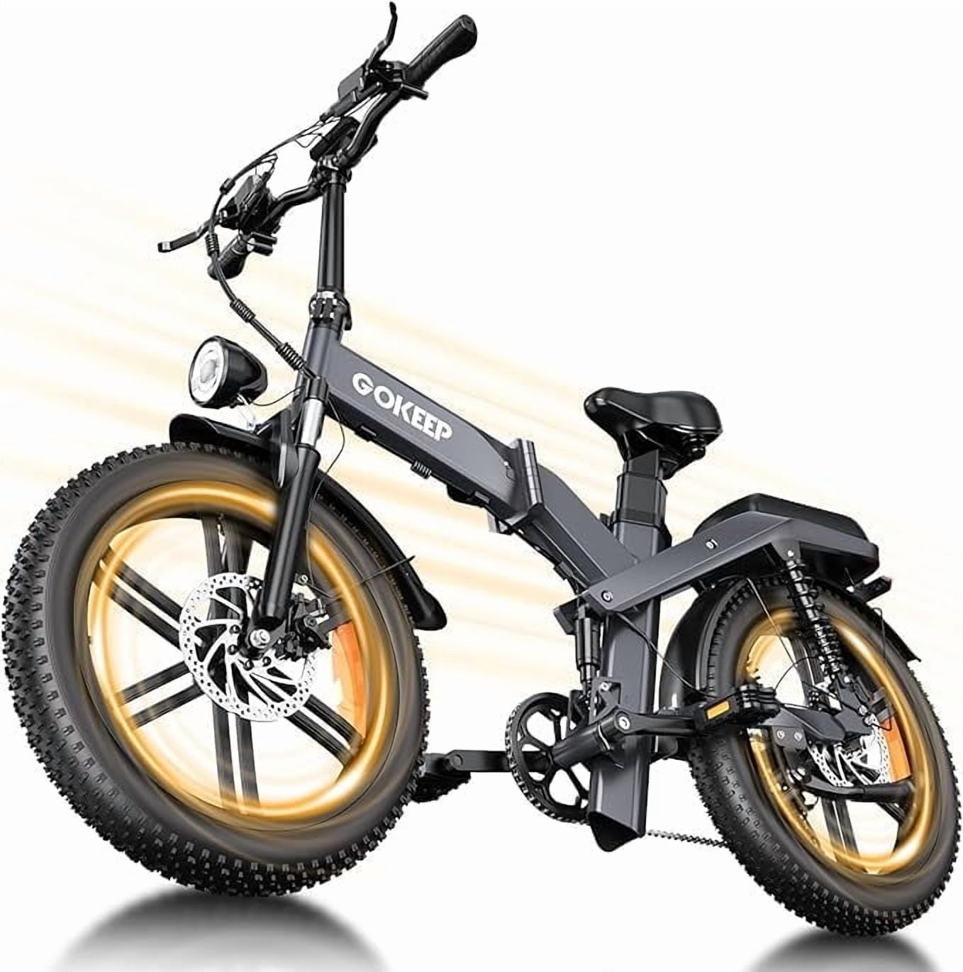 GOKEEP X20 Electric Bike for Adults, 1500W Peak Motor Electric Bicycle with 48V 21.3AH Removable Li Dual Battery, 20" x4.0 Fat Tire Folding Electric Dirt Bike, E-Mountain Bike, UL2849, Grey