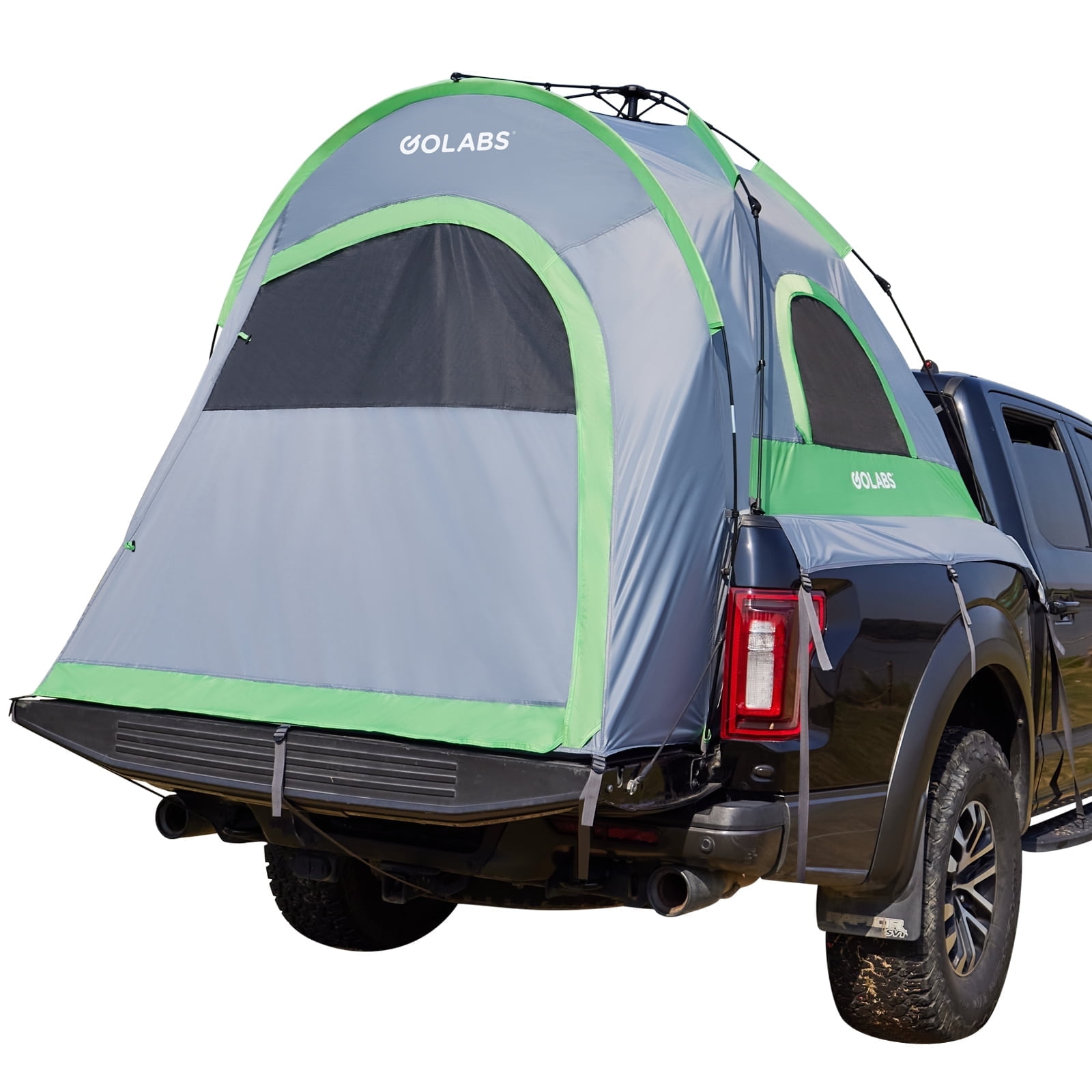 GOLABS 2-Person Truck Bed Tent, Waterproof PU2000mm Pop-Up Design, Quick Setup Camping Tent for Most Pickup Trucks, Includes Rainfly & Storage Bag,Gray