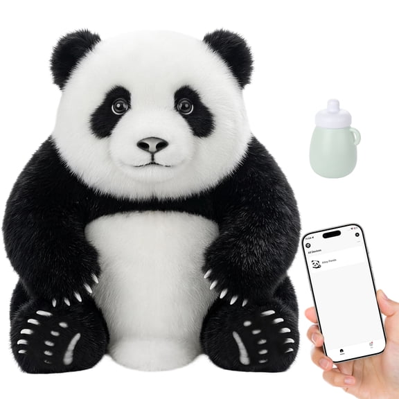 GOLABS PT2 Lying Down Panda AI Plush Toy for Kids 3+, GPT-4o Interactive Stuffed Toy, 64 Languages, Touch & Voice, 8h Battery
