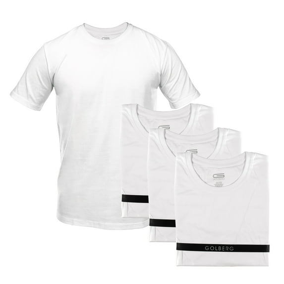 GOLBERG 3 Pack Men's Cotton Undershirts - Crew Neck