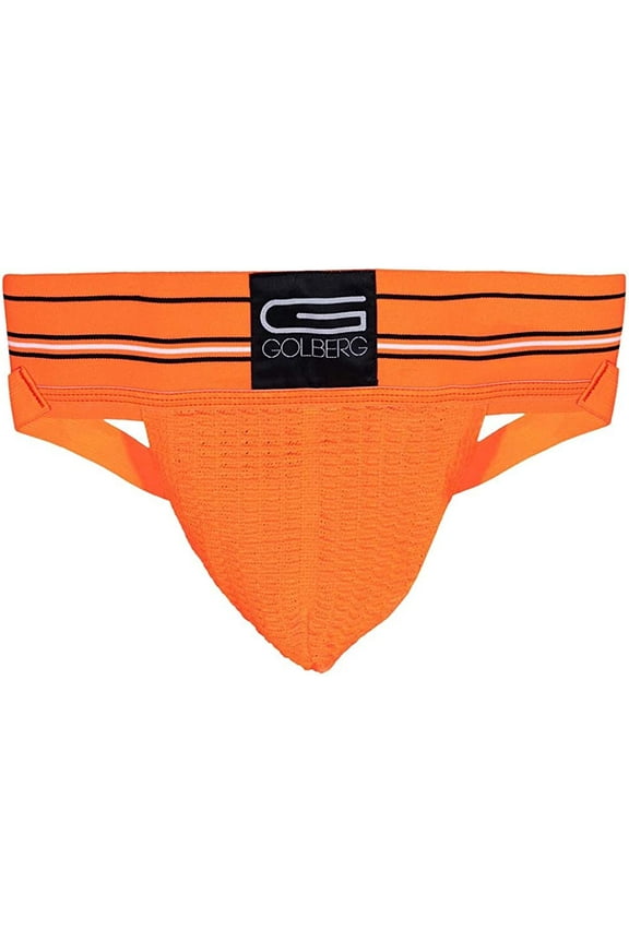 G Mens Jockstrap Underwear - Athletic Supporter - Adult and Youth Jock Strap Large (38-42 Inch) Orange (Single Pack)