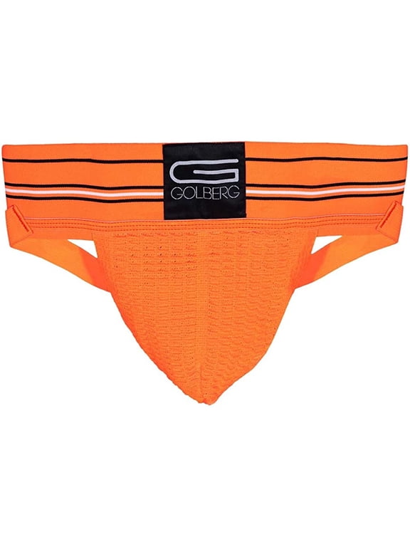 G Mens Jockstrap Underwear - Athletic Supporter - Adult and Youth Jock Strap Large (38-42 Inch) Orange (Single Pack)