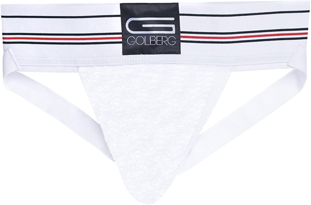 GOLBERG G Performance Sospensorio Sportivo Uomo – Bianco, Cintura 3″ E Bretelle Gamba 1″, Supporto E Comfort