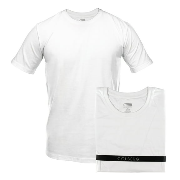 GOLBERG Men's Extra Large Cotton Crew Neck T-Shirt - Lightweight Tagless Undershirt - Single Pack in Many Sizes - White (Size - X Large)