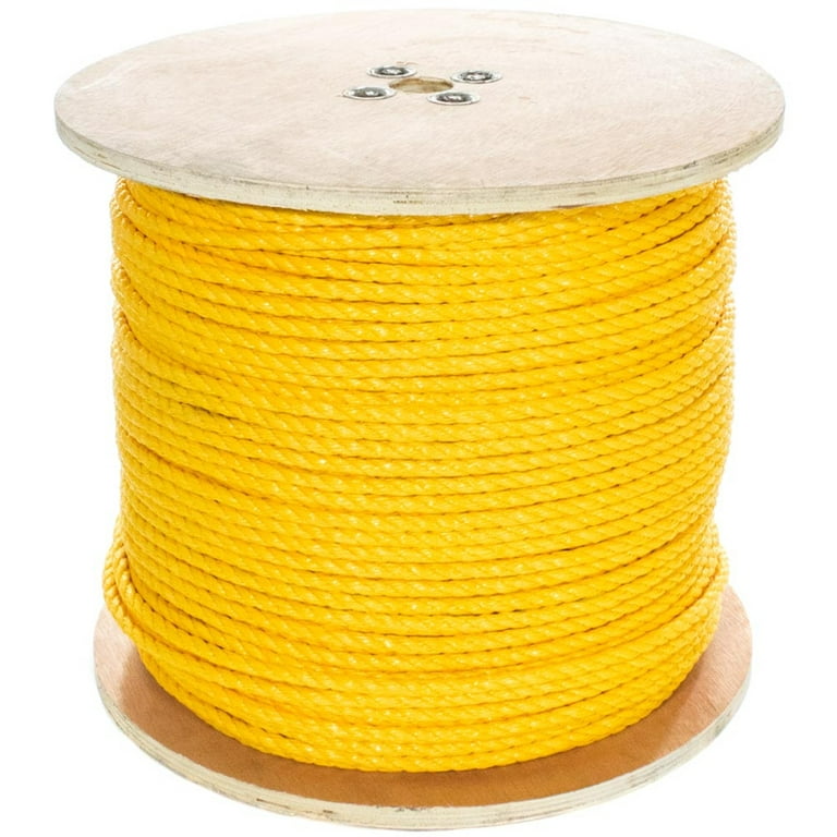 Golberg Twisted Polypropylene Rope 1/4 inch, 5/16 inch, 3/8 inch, 1/2 inch, 5/8 inch, 3/4 inch Several Colors, Size: 25 Feet, Yellow