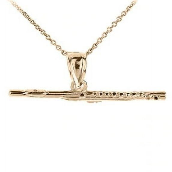 GOLD 3D FLUTE PENDANT NECKLACE : 10K Pendant with 22" chain