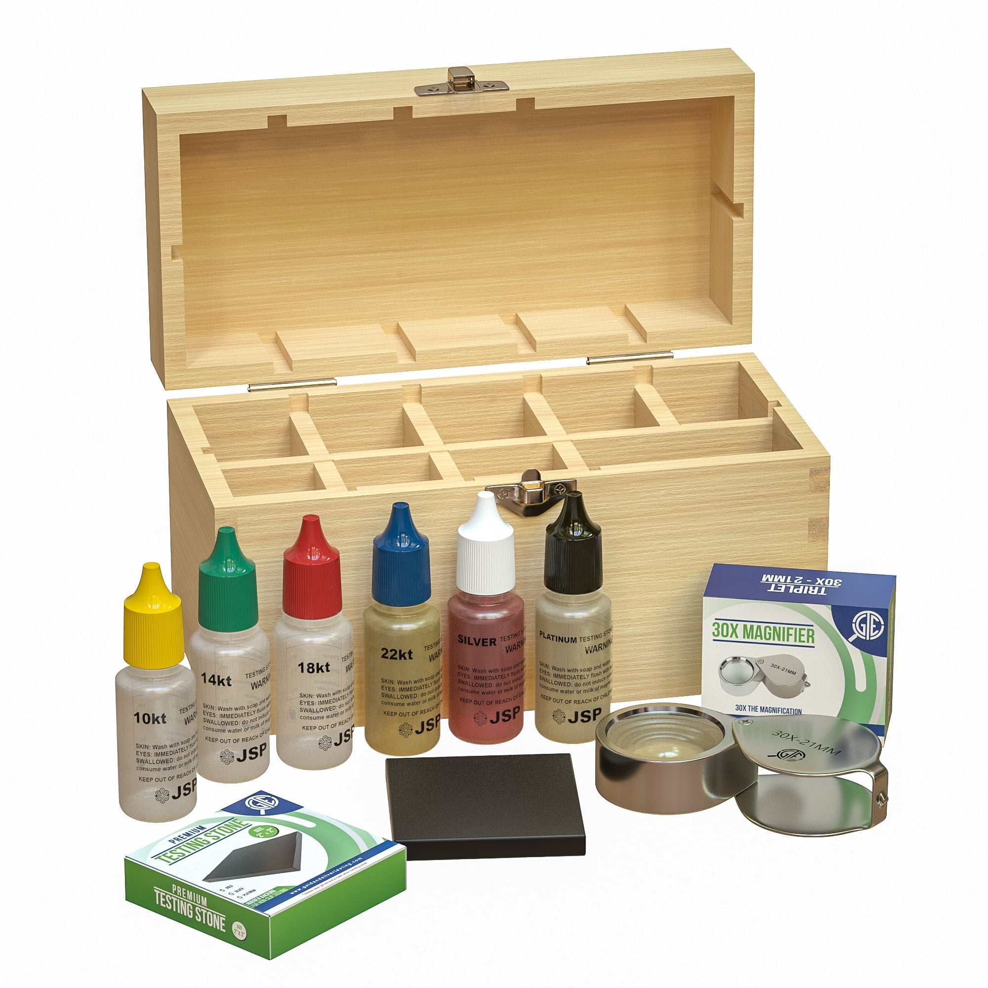 GOLD AND SILVER JEWELRY TEST KIT WITH STORAGE BOX FOR 10K 14K 18K 22K