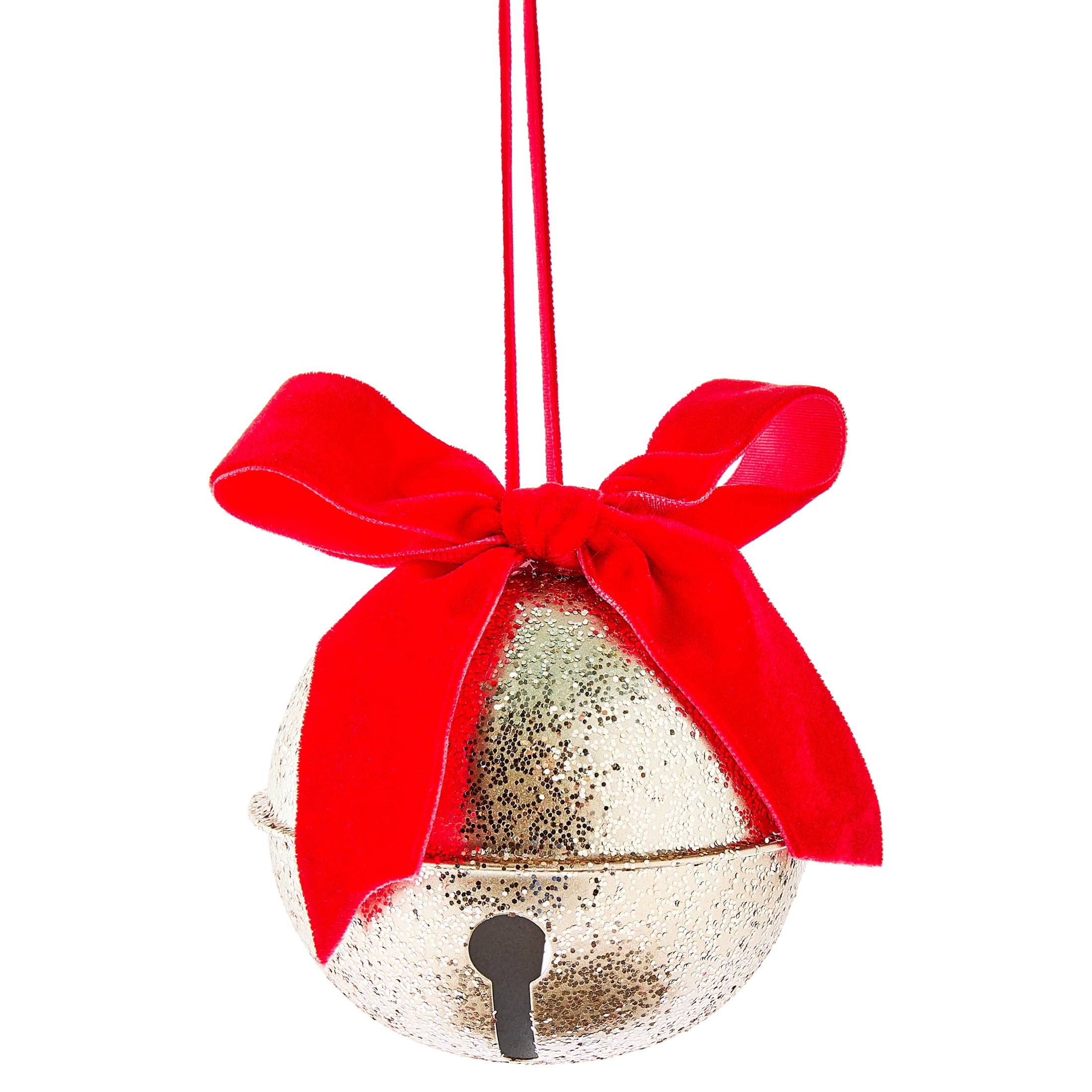 Gold Glitter Jingle Bell Christmas Ornament, 3", by Holiday Time