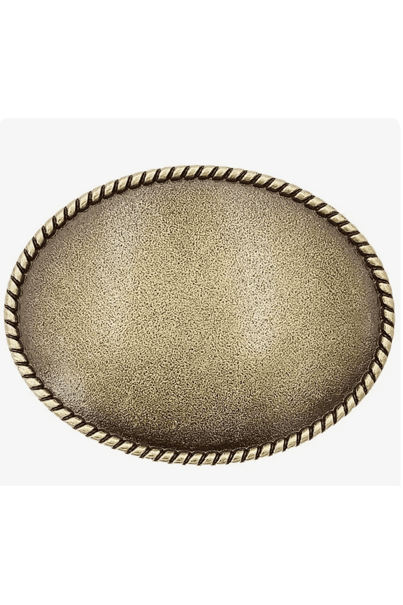 Bronze Round Western Cowboy Metal Belt Buckle, New with Box/Tags