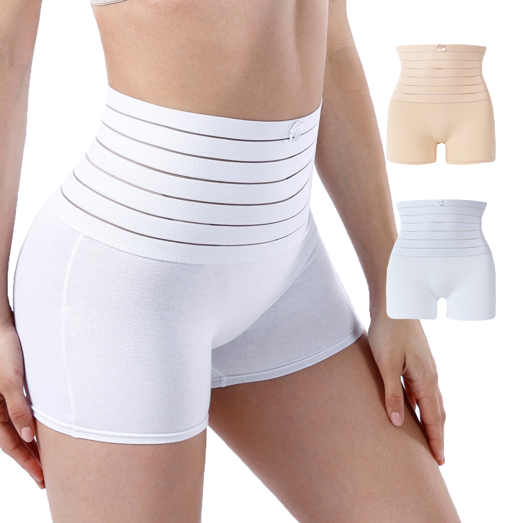 GOLD CARP Shapewear Women Middle Waist Trainer Tummy Control Body Shaper Boyshorts Underwear Hold In Panties Support Seamless Slimming Knickers Beige White XL US 10 12 Walmart