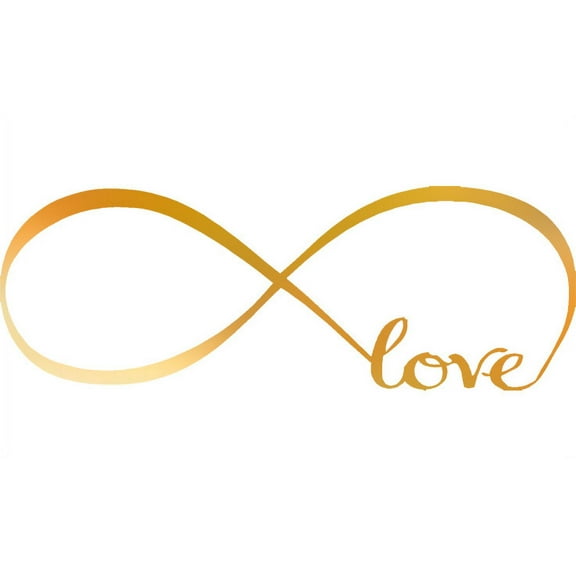GOLD(CHROME MIRROR) 12" x 33" Infinity Symbol Word Love Vinyl Art Decal