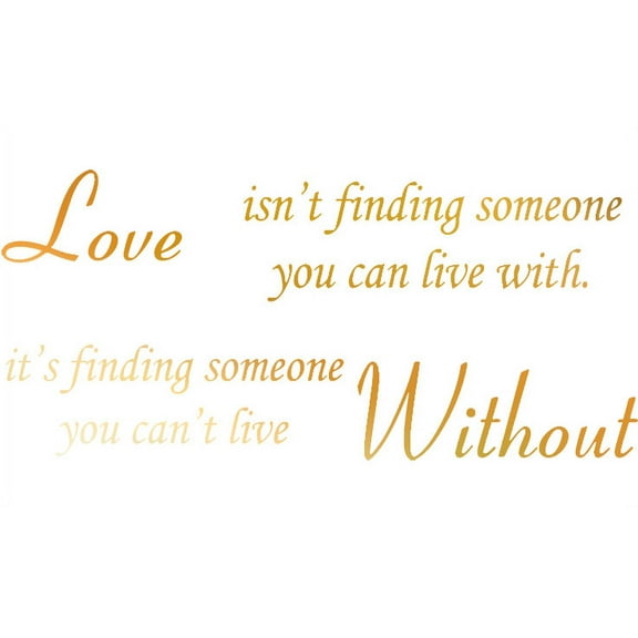 GOLD(CHROME MIRROR) 22" X 10" Love Without Quote WALL STICKER PAPER QUOTE DECAL ART Vinyl wall art Inspirational quotes and saying home decor decal sticker