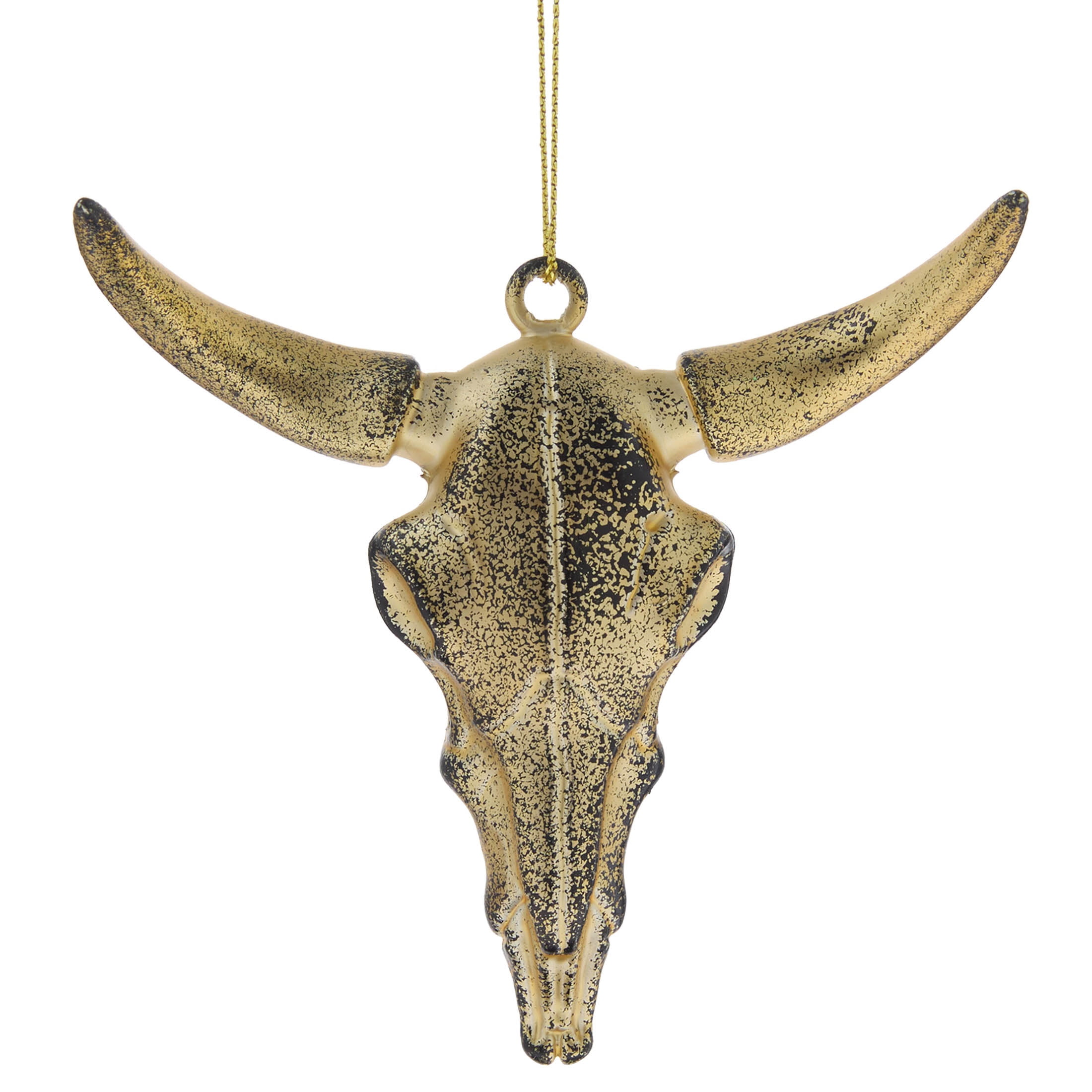 Antique Gold Cow Skull Christmas Ornament, 4", by Holiday Time