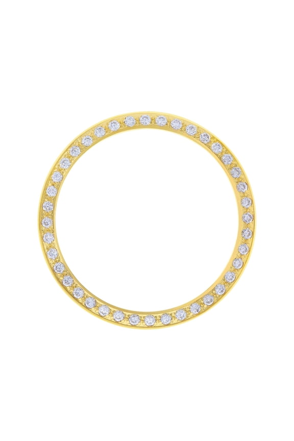 GOLD CREATED DIAMOND BEZEL FOR 34MM ROLEX DATE 15000 15010 1500,1501, 115234