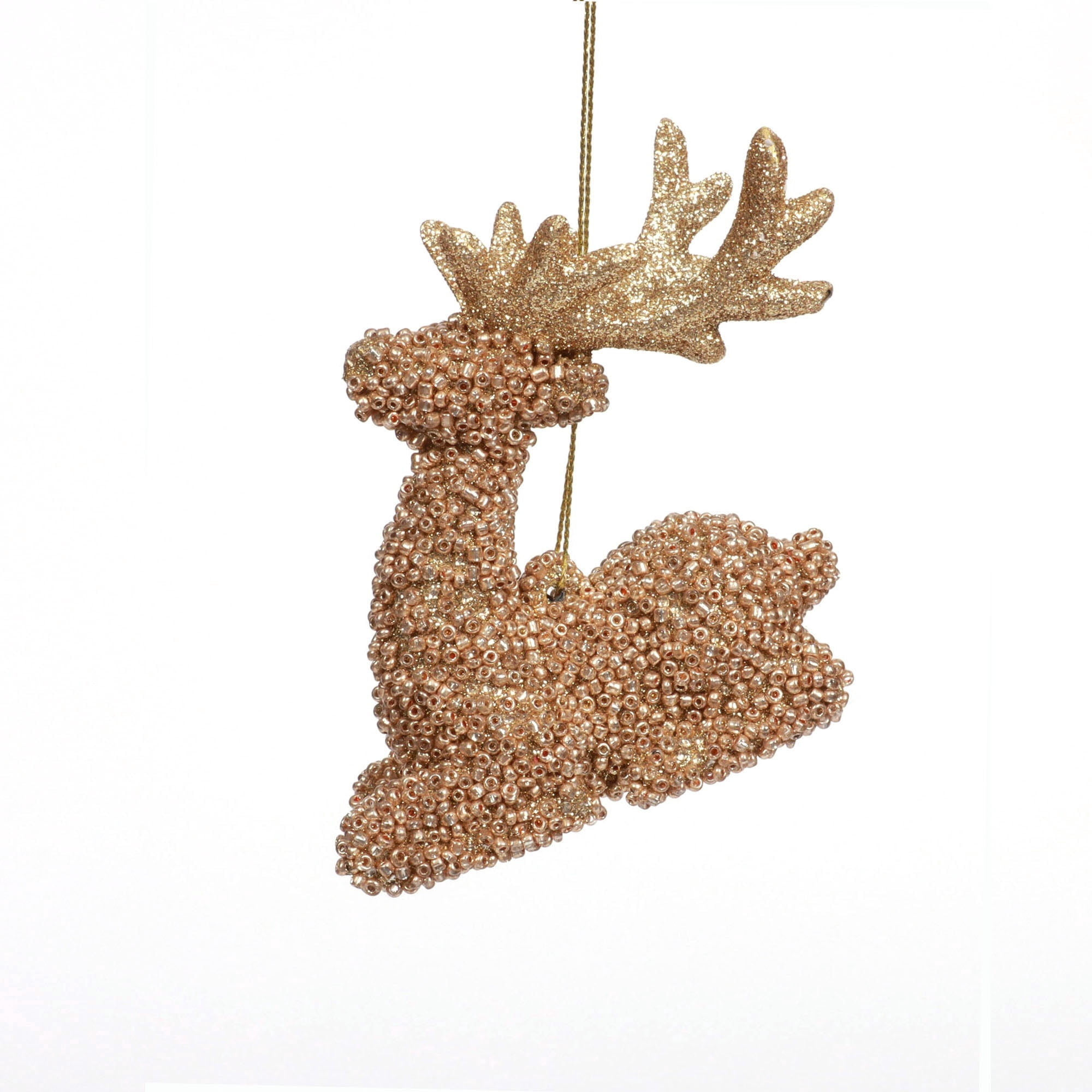 Gold Bead Deer Christmas Ornament, 3.5", by Holiday Time