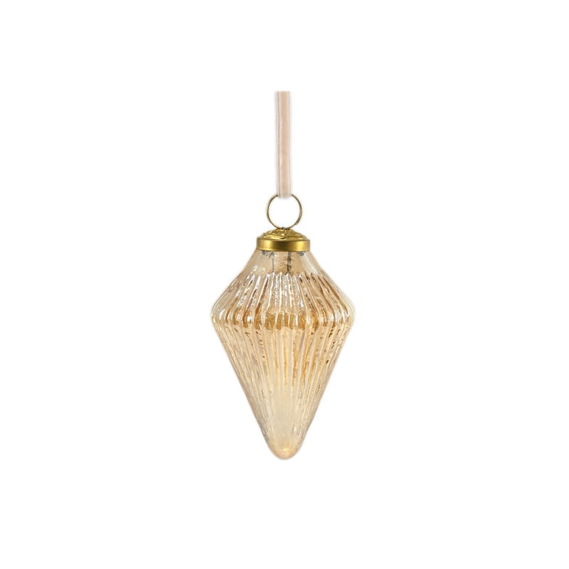 Gold Glass and Metal Gem Christmas Ornament, 4.5", by Holiday Time