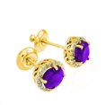 thumbnail image 1 of GOLD DIAMOND AMETHYST EARRINGS :  14K, 1 of 1