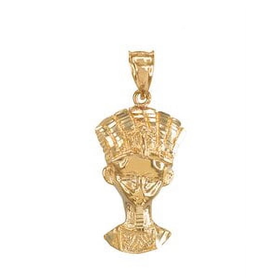 GOLD EGYPTIAN QUEEN NEFERTITI PENDANT NECKLACE : 14K Pendant with 20" chain