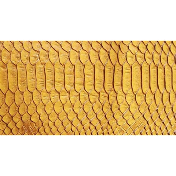 GOLD Embossed Snake Vinyl 54" Wide Textured Faux Leather Great for Upholstery, Purses & Bags Sold By Separate Half Yard