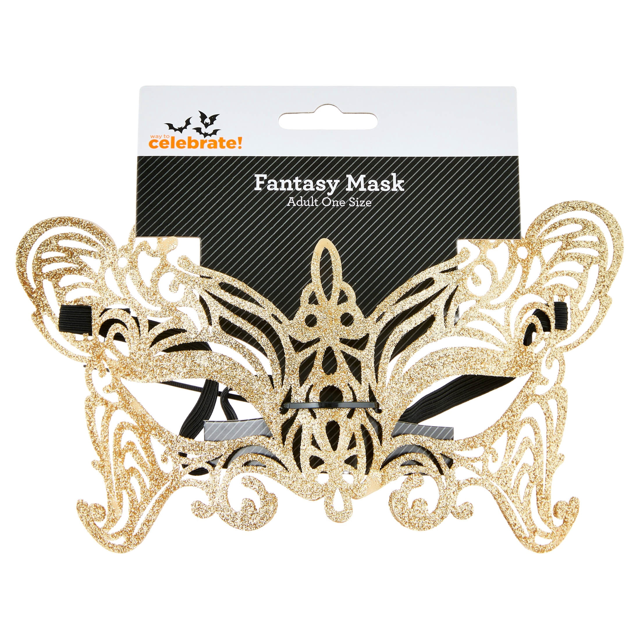 Fantasy Mask Costume Accessory for Adults, Gold, Halloween by Way To Celebrate