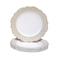 thumbnail image 1 of GOLD FLORAL RIMMED PLATES | Elegant Salad Plates | Harmony Collection | 9” – 10 PC, 1 of 5