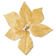 Poinsettia Christmas Clip Ornament, Gold, 11", by Holiday Time