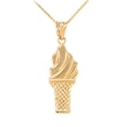 thumbnail image 1 of GOLD ICE CREAM CONE CHARM NECKLACE :  10K  Pendant with 18" chain, 1 of 1