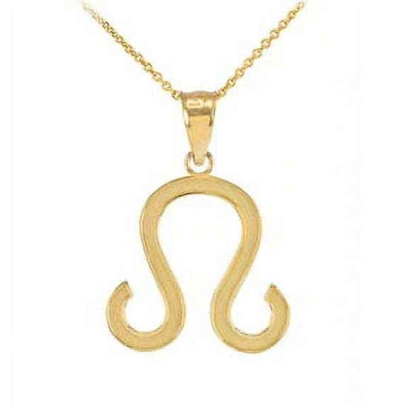 GOLD LEO ZODIAC SIGN PENDANT NECKLACE : 14K Pendant with 18" chain