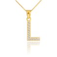 thumbnail image 1 of GOLD LETTER "L" DIAMOND INITIAL PENDANT NECKLACE, 1 of 1