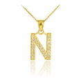 thumbnail image 1 of GOLD LETTER "N" INITIAL DIAMOND MONOGRAM PENDANT NECKLACE :  14K  Pendant with 18" chain, 1 of 1