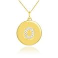 thumbnail image 1 of GOLD LETTER "O" INITIAL DIAMOND DISC PENDANT NECKLACE :  14K  Pendant with 18" chain, 1 of 1