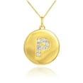 thumbnail image 1 of GOLD LETTER "P" INITIAL DIAMOND DISC PENDANT NECKLACE :  10K  Pendant with 18" chain, 1 of 1