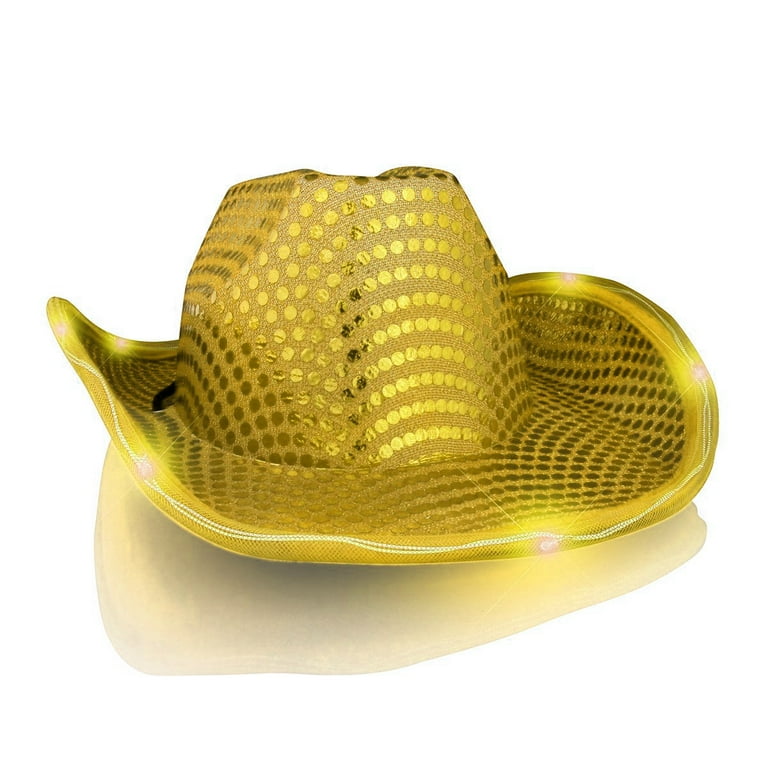 GOLD LIGHT UP COWBOY HAT
