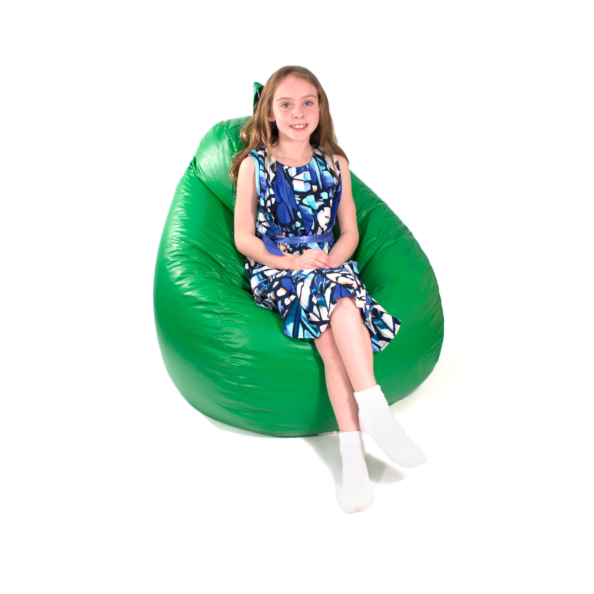 GOLD MEDAL® Bean Bag, Vinyl, Medium 112" Teardrop, Green