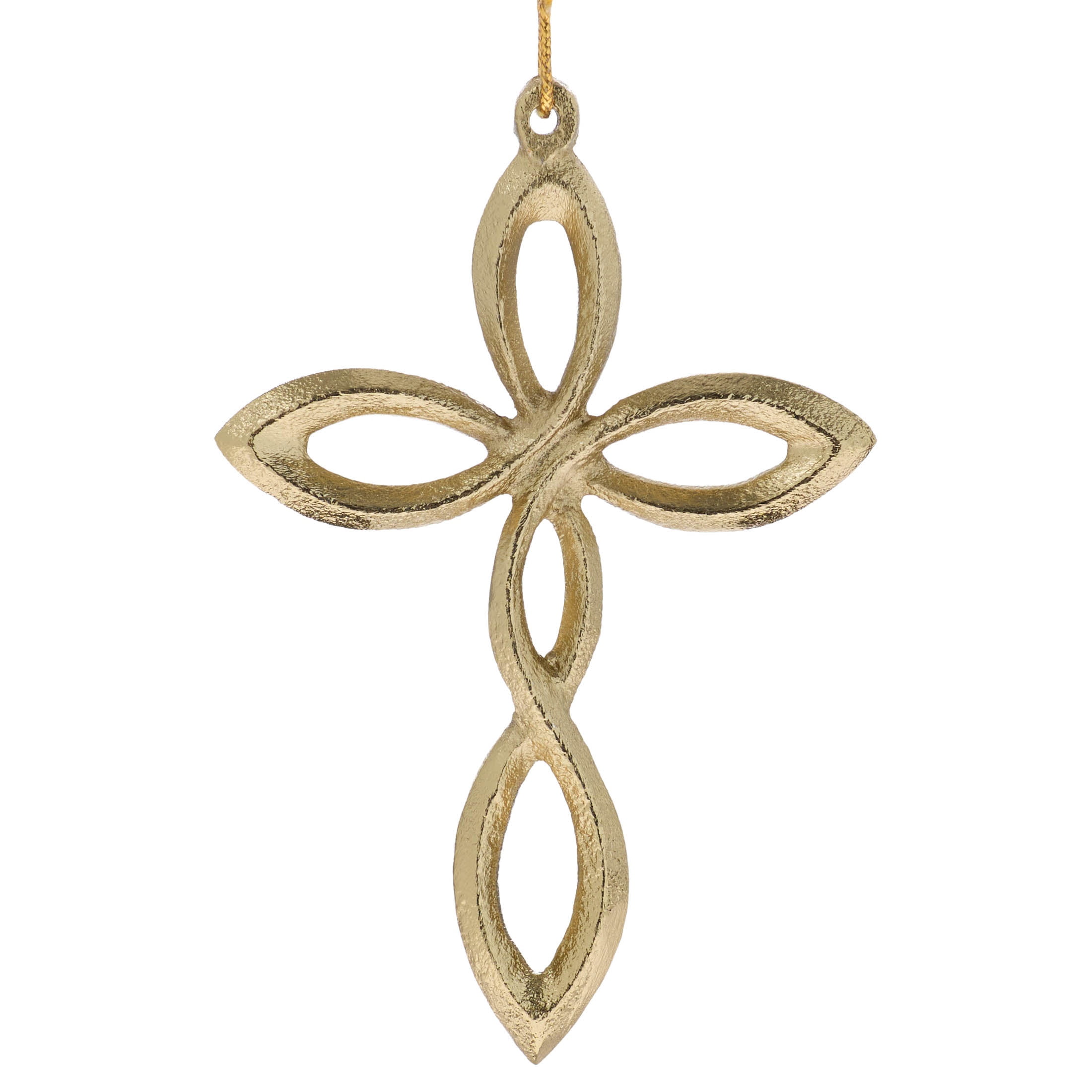 Gold Metal Cross Christmas Ornament, 5", by Holiday Time