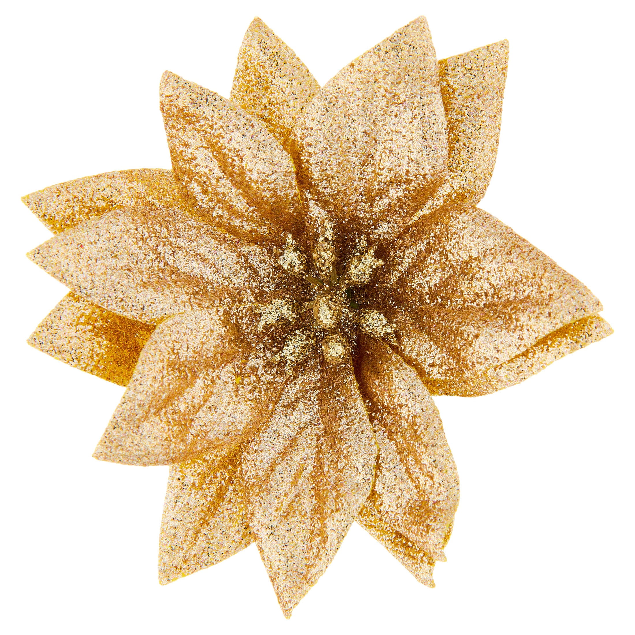 Gold Poinsettia Christmas Clip Ornament, 4", by Holiday Time