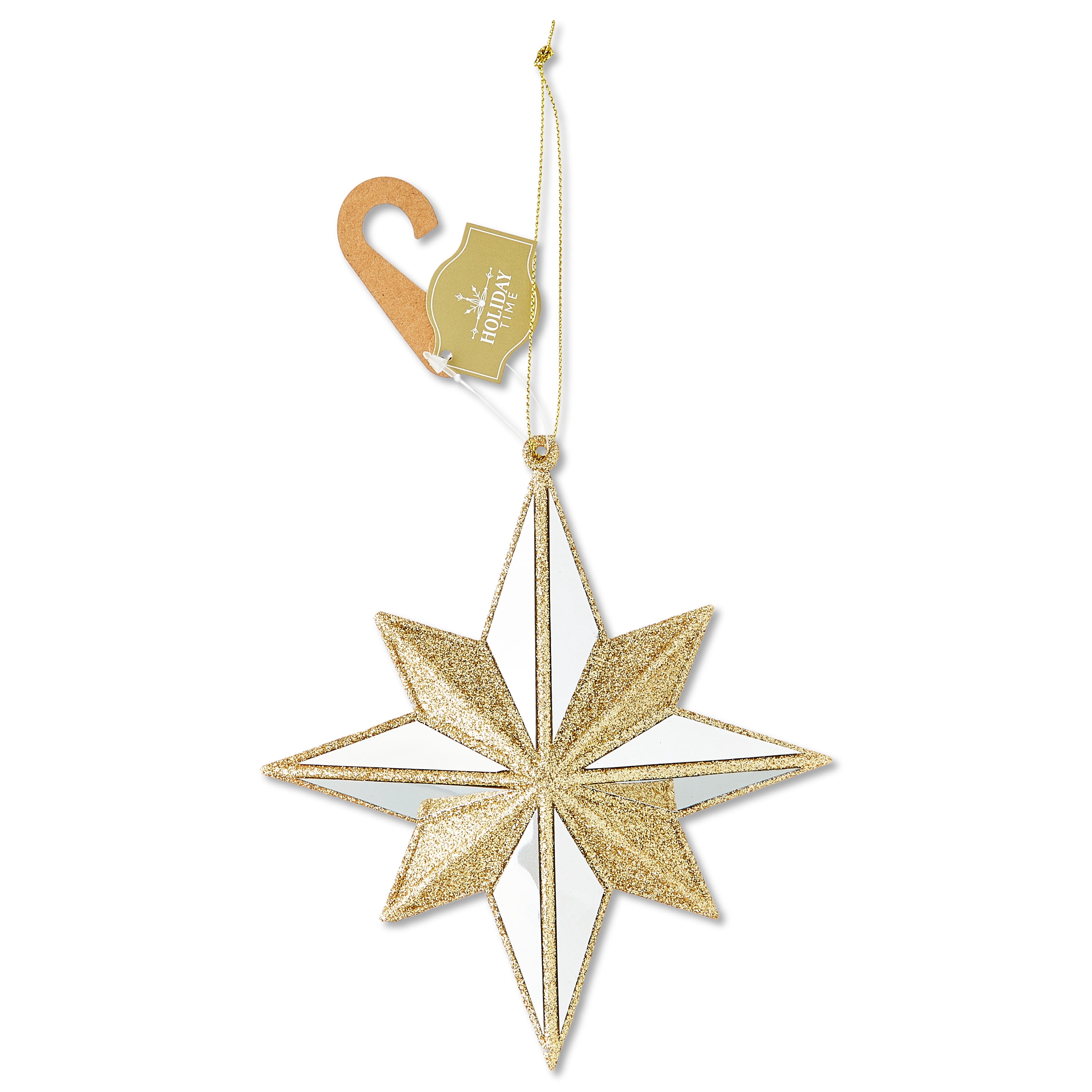 Gold Glitter Star Christmas Ornament, 6", by Holiday Time