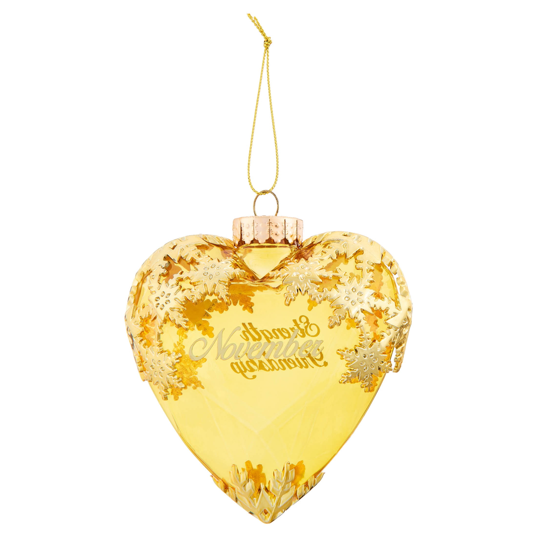 Yellow and Gold November Birthstone Christmas Ornament, 4.3", by Holiday Time