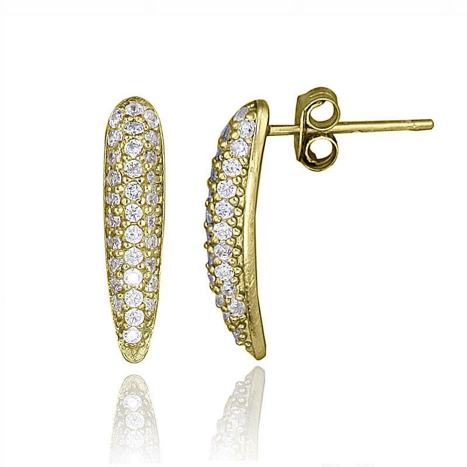 GOLD PLATED OVER STERLING SILVER CZ EARRINGS