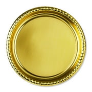 1 Count, 16 IN Gold Round Plastic Serving Platter, by Way To Celebrate