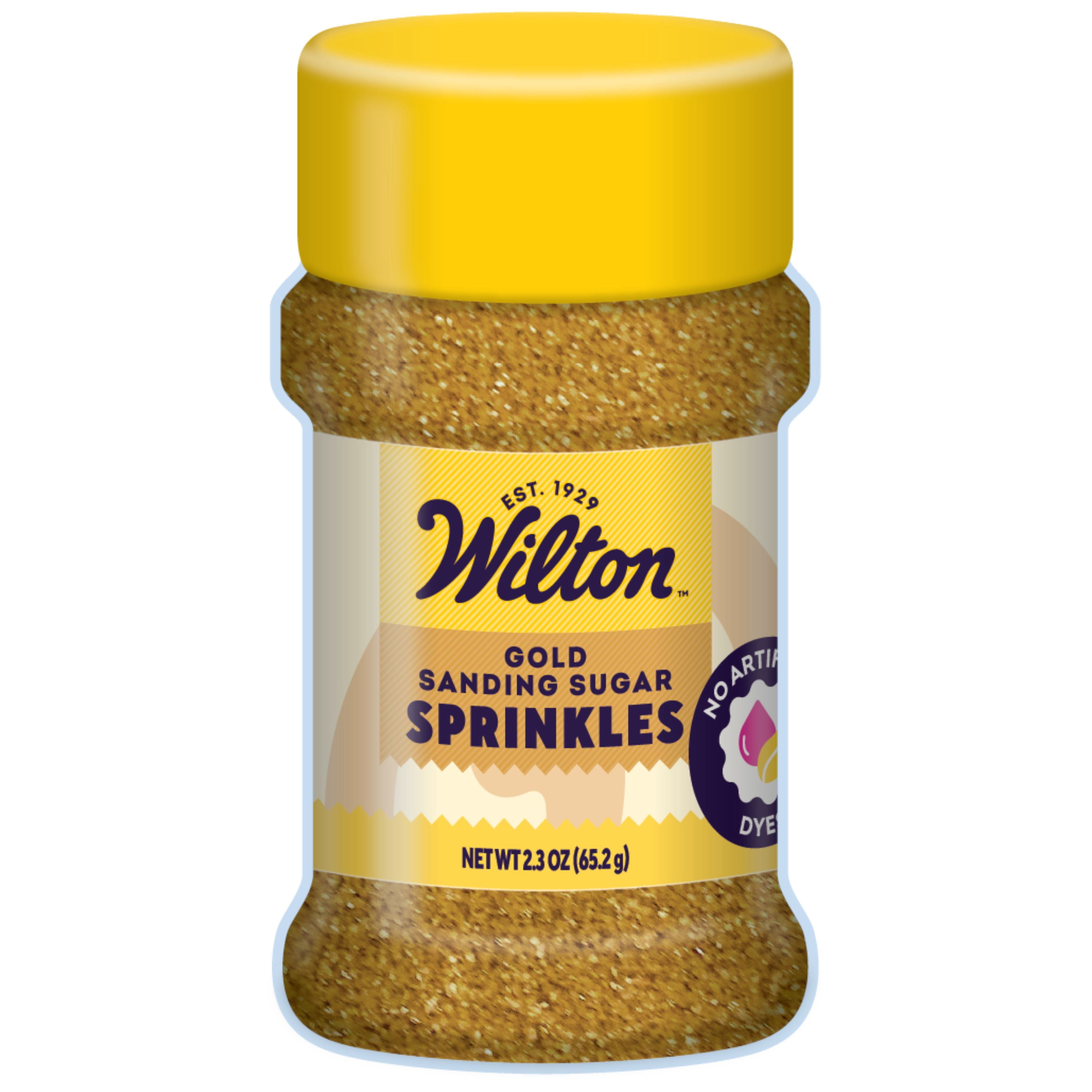 Wilton Gold Decorative Sanding Sugar Sprinkles Large Crystal Edible Sugar for Baking, Cookie Decorating & Drink Rims, 8oz Bottle