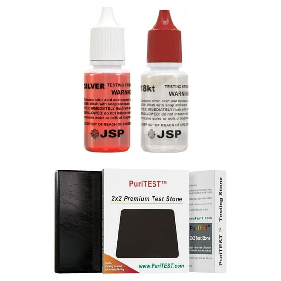 GOLD/SILVER Test Acid Tester Kit 10k 18k .999 .925 Sterling Testing Stone Detect