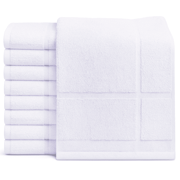 GOLD TEXTILES 12 Pack New Cotton Blend Economy White Hotel Bath Mat Towel 18x25 Inches Light Weight Quick Drying & Machine Washable Hotel Supplies Shower Bath Mat Towel