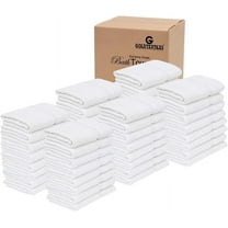 GOLD TEXTILES 120 Pack White Bulk Bath Towels 22x44 Inch Cotton Blend Lightweight Quick Drying Easy Care