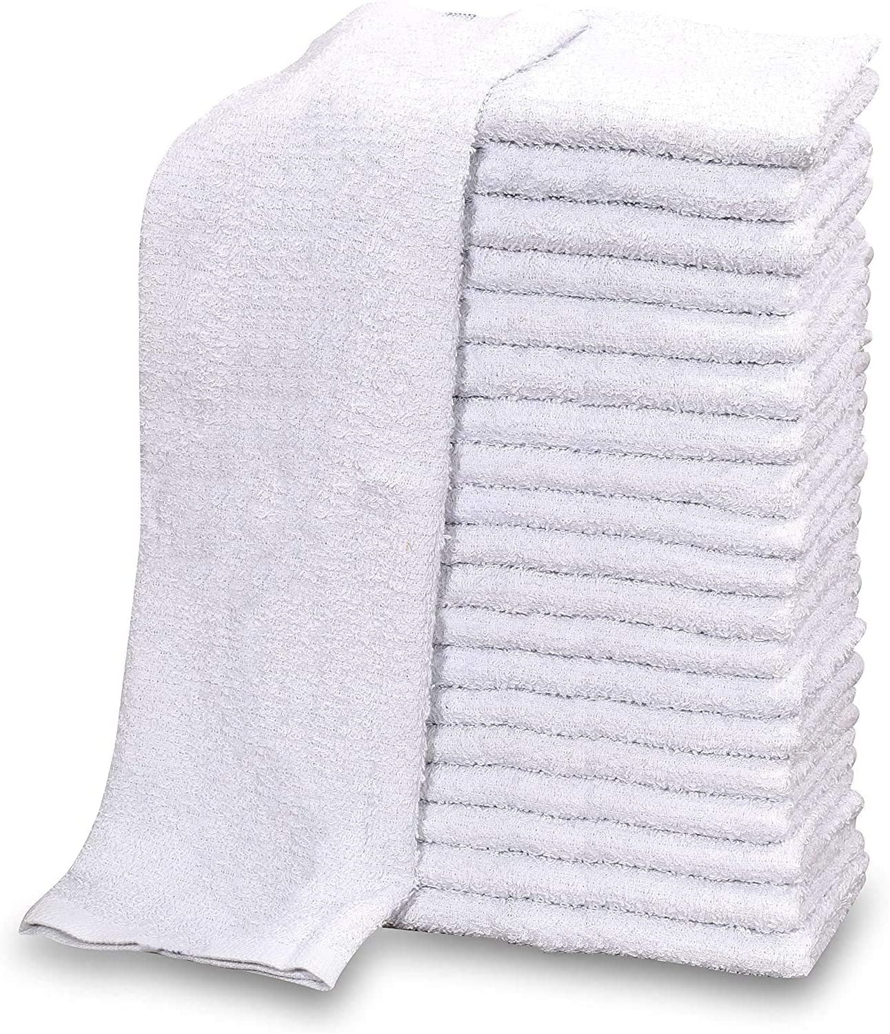 Gold Textiles 36 PC Cotton Blend Absorbent Bulk Rags, White Restaurant ...