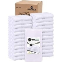 GOLD TEXTILES (5 Dozen 60 Pcs New White (16x27 Inch) Cotton Blend Salon-Towels Gym-Towel Hand-Towel
